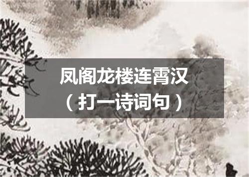 凤阁龙楼连霄汉（打一诗词句）