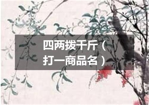 四两拨千斤（打一商品名）