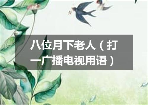 八位月下老人（打一广播电视用语）