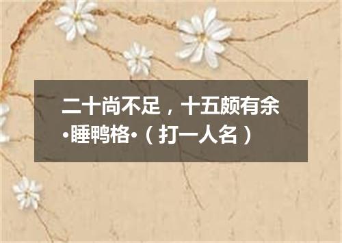 二十尚不足，十五颇有余·睡鸭格·（打一人名）