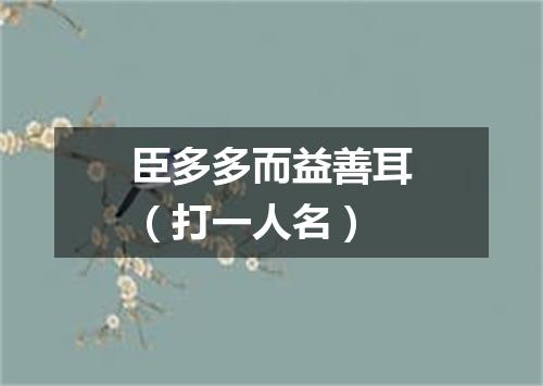 臣多多而益善耳（打一人名）