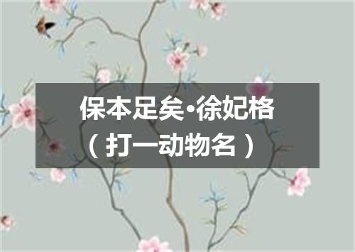 保本足矣·徐妃格（打一动物名）