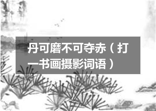 丹可磨不可夺赤（打一书画摄影词语）