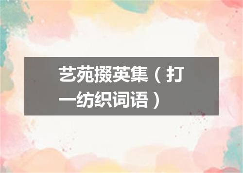 艺苑掇英集（打一纺织词语）