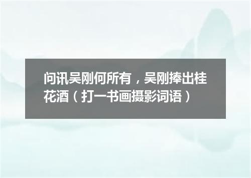 问讯吴刚何所有，吴刚捧出桂花酒（打一书画摄影词语）