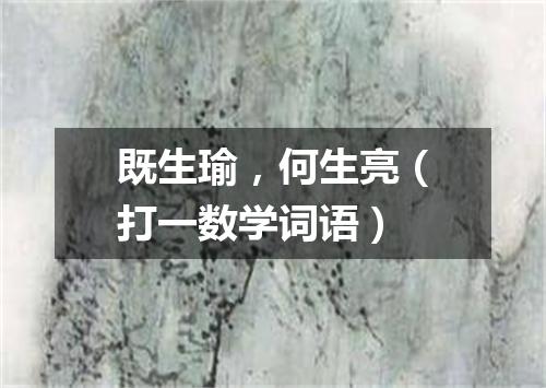 既生瑜，何生亮（打一数学词语）