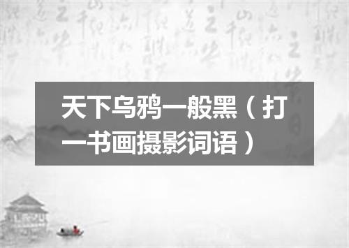 天下乌鸦一般黑（打一书画摄影词语）