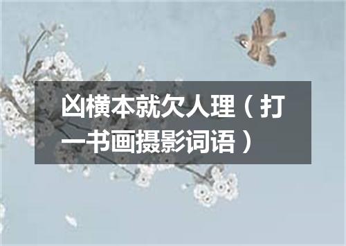 凶横本就欠人理（打一书画摄影词语）