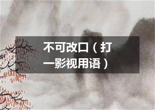 不可改口（打一影视用语）