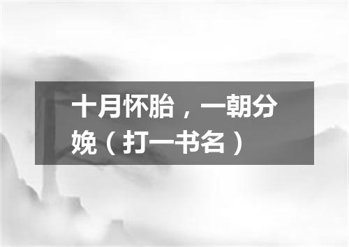十月怀胎，一朝分娩（打一书名）