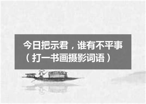 今日把示君，谁有不平事（打一书画摄影词语）