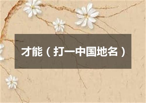 才能（打一中国地名）
