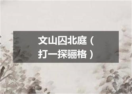 文山囚北庭（打一探骊格）