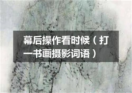 幕后操作看时候（打一书画摄影词语）