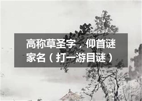 高称草圣字，仰首谜家名（打一游目谜）