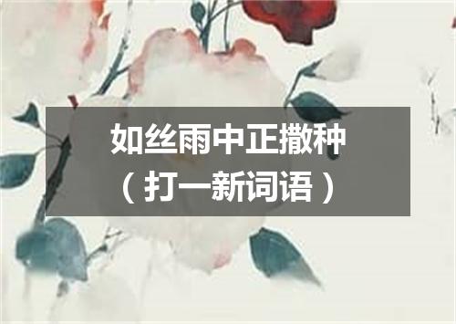 如丝雨中正撒种（打一新词语）