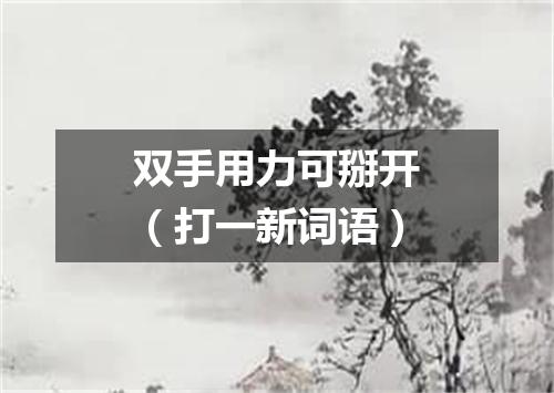 双手用力可掰开（打一新词语）