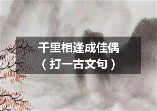 千里相逢成佳偶（打一古文句）