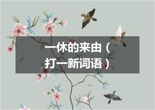 一休的来由（打一新词语）