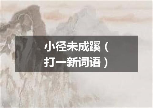 小径未成蹊（打一新词语）