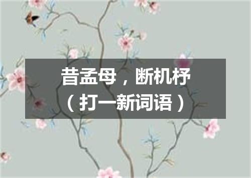 昔孟母，断机杼（打一新词语）