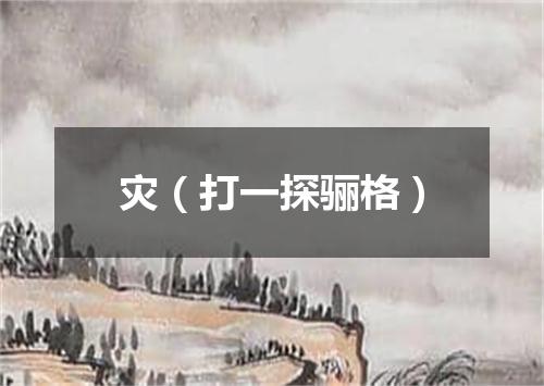 灾（打一探骊格）