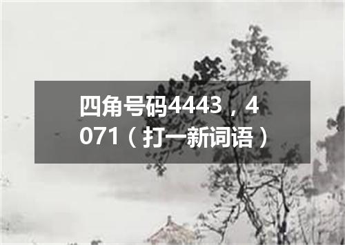 四角号码4443，4071（打一新词语）