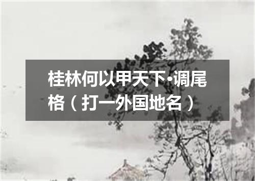 桂林何以甲天下·调尾格（打一外国地名）