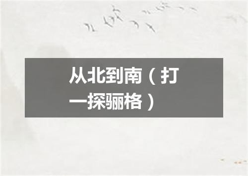 从北到南（打一探骊格）
