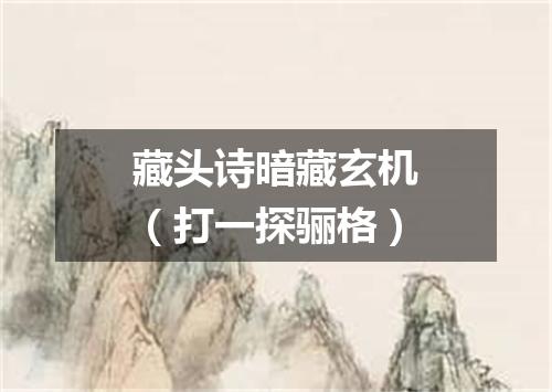 藏头诗暗藏玄机（打一探骊格）