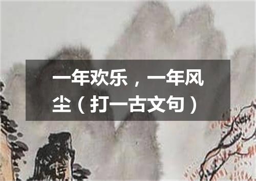 一年欢乐，一年风尘（打一古文句）
