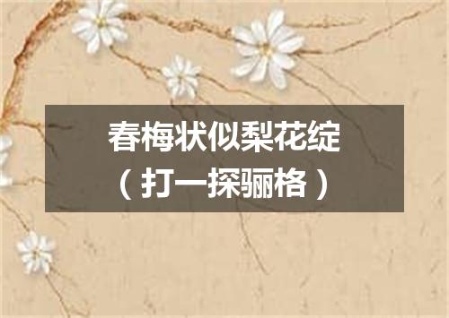 春梅状似梨花绽（打一探骊格）