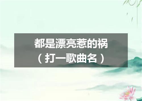 都是漂亮惹的祸（打一歌曲名）