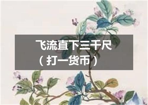 飞流直下三千尺（打一货币）