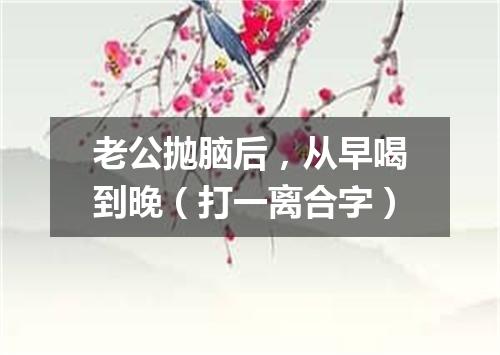 老公抛脑后，从早喝到晚（打一离合字）