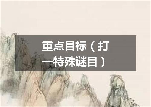 重点目标（打一特殊谜目）