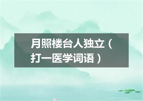 月照楼台人独立（打一医学词语）