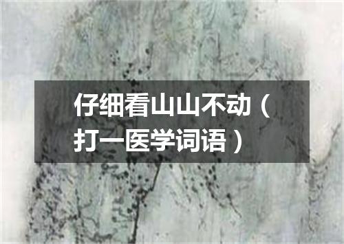 仔细看山山不动（打一医学词语）
