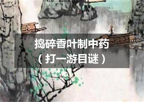 捣碎香叶制中药（打一游目谜）