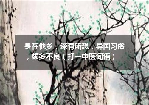 身在他乡，深有所想，异国习俗，颇多不良（打一中医词语）