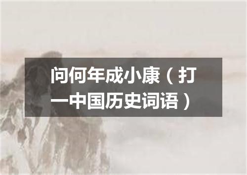 问何年成小康（打一中国历史词语）
