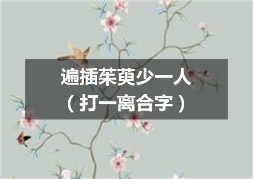 遍插茱萸少一人（打一离合字）