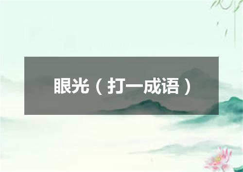 眼光（打一成语）