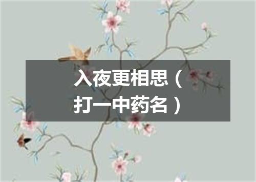 入夜更相思（打一中药名）
