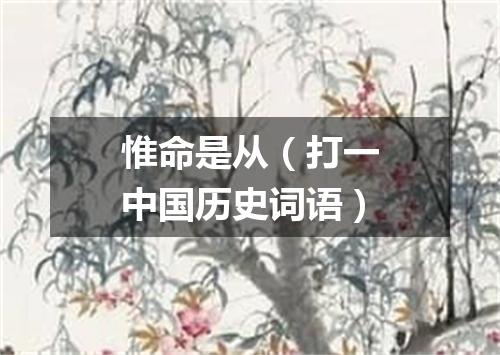 惟命是从（打一中国历史词语）