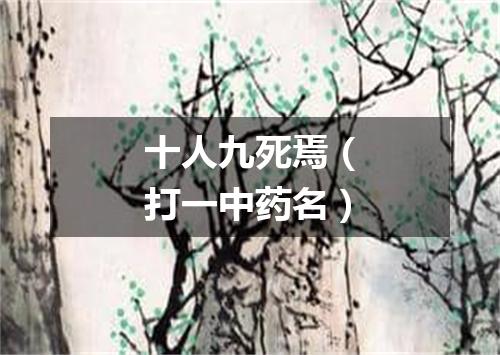 十人九死焉（打一中药名）