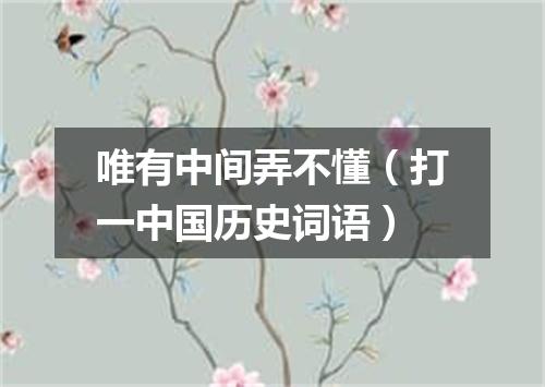 唯有中间弄不懂（打一中国历史词语）