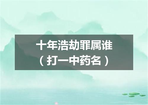 十年浩劫罪属谁（打一中药名）
