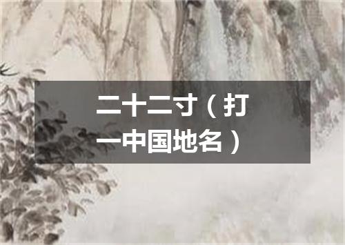 二十二寸（打一中国地名）