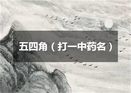 五四角（打一中药名）